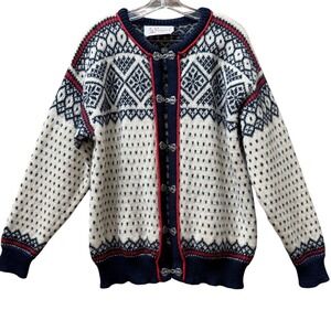 Women's Navy and Cream Cardigan Sweater